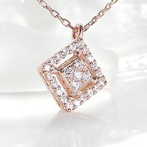 K18PG【0.13ct】ダイヤモンド スクエ...の詳細画像1