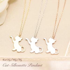 Jeweluce（ジュエルーチェ） K18 YG/WG/PG 猫 モチーフ ペンダント
