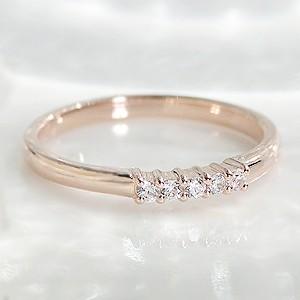 k18 WG レディースリング Jeweluce K18 0.05ct ピンキー リング ダイヤモンド エタニティ