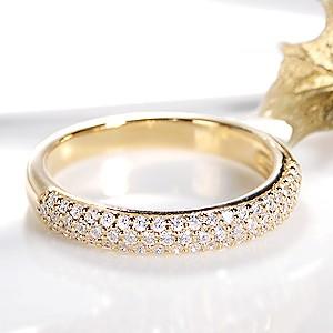 Jeweluce ダイヤモンド リング K18YG ゴールド 0.3ct パヴェ ダイヤ