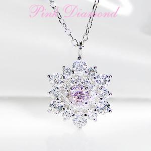 Jeweluce pt900 天然ピンクダイヤモンド 0.07ct Pink Dia ネックレス  