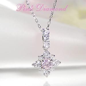 Jeweluce pt900 天然ピンクダイヤモンド 0.07ct ネックレス ペンダント 