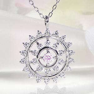 pt900 天然ピンクダイヤモンド 0.05ct Pink Dia ネックレス ペンダント ダイヤモ...