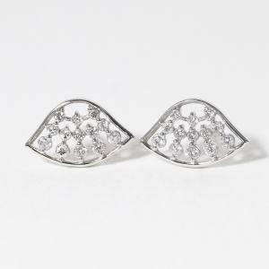 k18 扇形 デザインピアス 0.20ct 天...の詳細画像1