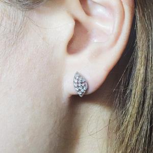 k18 扇形 デザインピアス 0.20ct 天...の詳細画像5