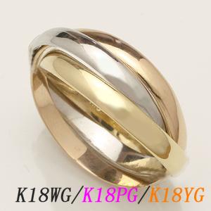 4℃ 【4℃】ヨンドシー スリーカラー リング 3連 ゴールド K18YG