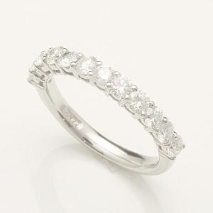 Pt900 0.85ct 天然 ダイヤモンド ハーフ エタニティ リング