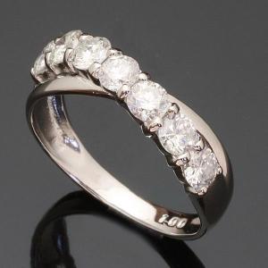 1.0ct 7石 ダイヤモンド リング PT900 プラチナ 93364P** : ジュエリー