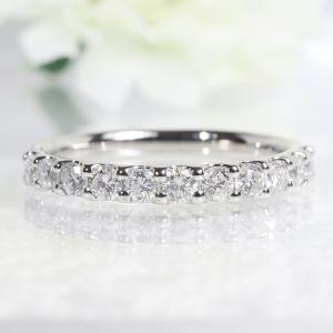 Pt900 0.85ct 天然 ダイヤモンド ハーフ エタニティ リング