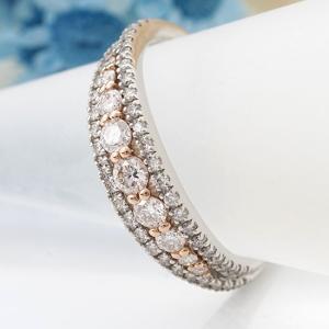 Pt900 0.85ct 天然 ダイヤモンド ハーフ エタニティ リング