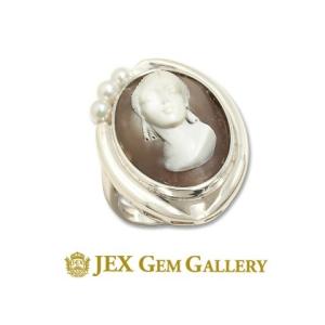 K14カメオ ジュエリー カメオ ブローチ 2WAY ペンダントトップ K14ホワイト