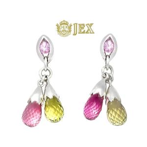 Diamond K18WG K14WG留具 ダイヤモンドイヤリング NO.129117 : JEX宝石