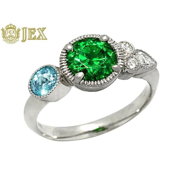 Demantoid Garnet　Pt900デマントイドガーネット パライバトルマリン ダイヤモンド...