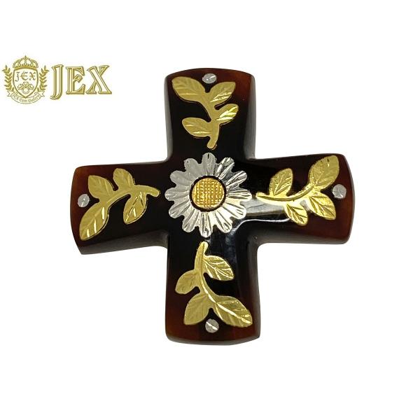 【塩島敏彦】K18べっ甲ピクウェペントップ兼ブローチ  NO.128992-B