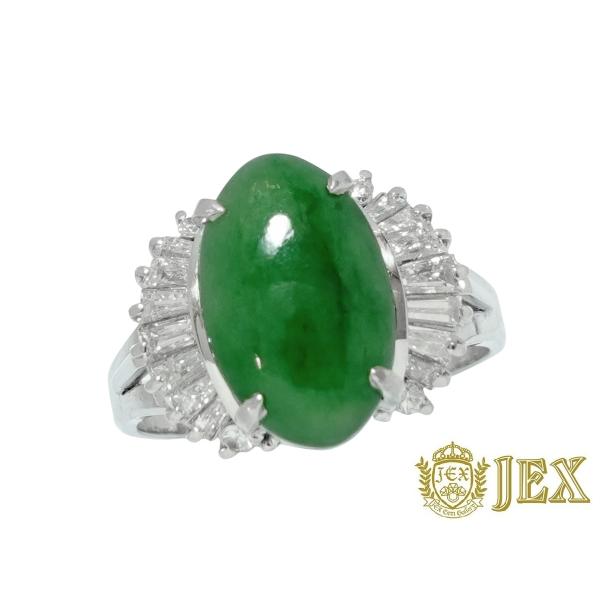 Jadeite Pt900翡翠 ダイヤモンドリング NO.304688