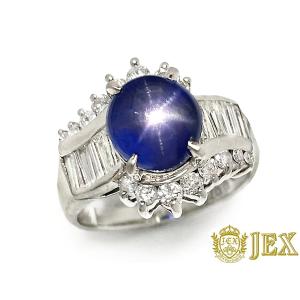 Star Sapphire Pt900スターサファイヤ ダイヤリング NO.304959