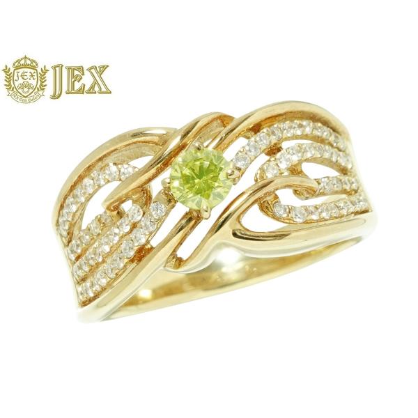 Treated Green Diamond K18処理グリーン カラーレスダイヤモンドリング NO....