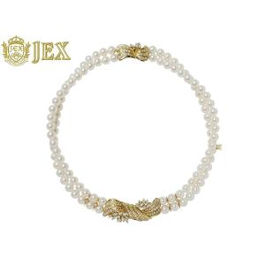 MIKIMOTO【 ミキモト】 K18ダイヤモンド アコヤパールネックレス NO.48220