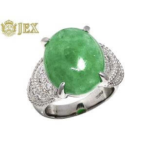 pt900リングダイヤモンド翡翠0.31ct Jadeite Pt900翡翠 ダイヤモンドリング NO.62117 : JEX宝石ギャラリー