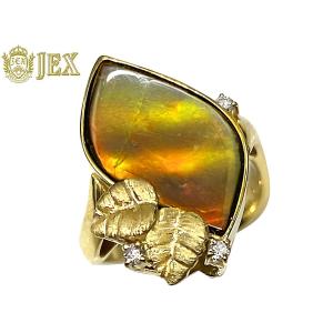 稀少な化石宝石アンモライト・ 【18Kホワイトゴールドペンダントトップ