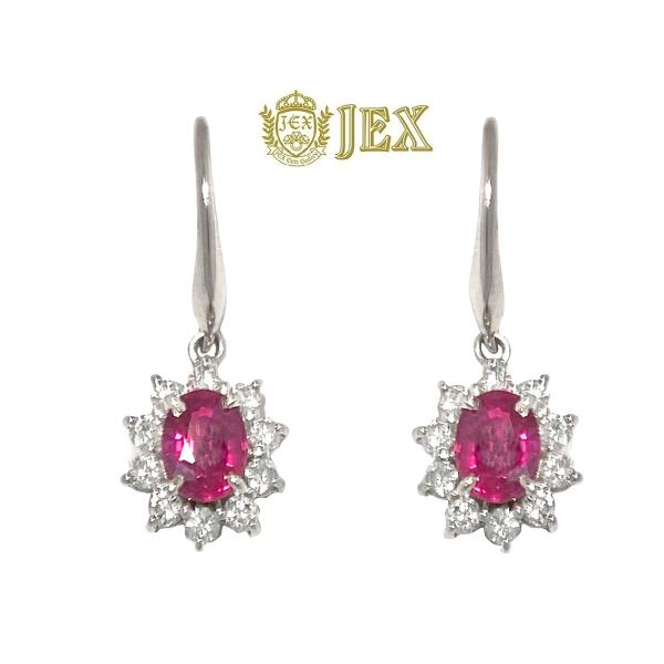 Ruby Pt900ルビー ダイヤモンドピアス NO.62230