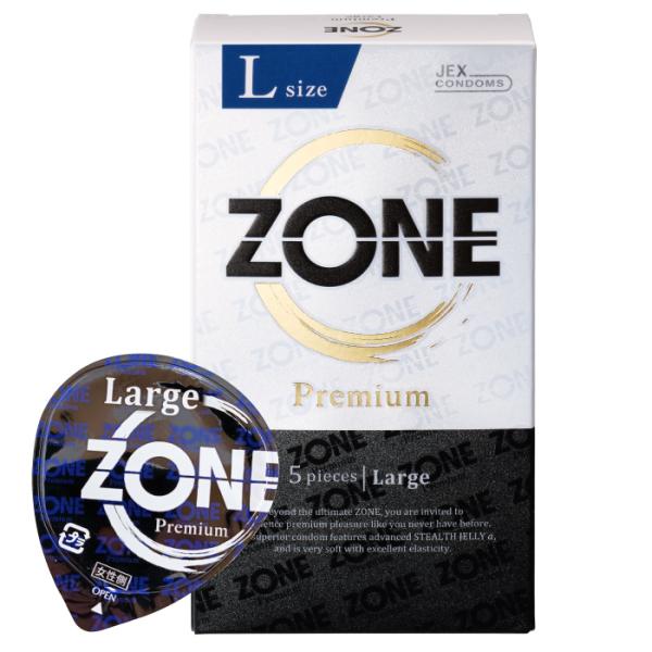 コンドーム ZONE ゾーン プレミアム Lサイズ ラテックス製 5個入×1箱 ジェクス  爆買