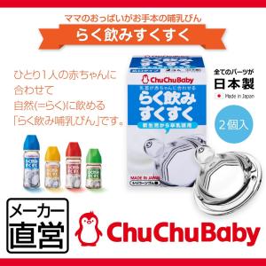 メーカー直営 [在庫限り アウトレット] 乳首 シリコーンゴム製乳首 らく飲み 2コ入 広口タイプ チュチュベビー CHUCHU BABY 日本製  [お一人様3点まで] ジェクス