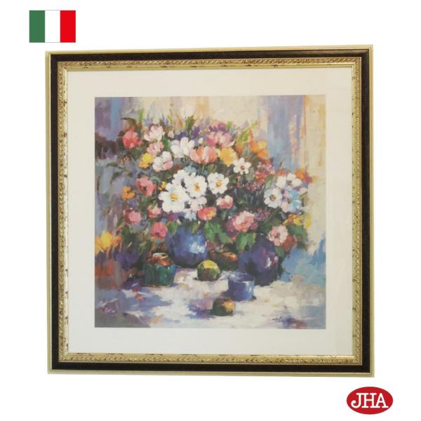 JHA 額絵 絵画 壁掛け イタリア製 アンティークフレーム 花柄１(A) W555×H555 アー...