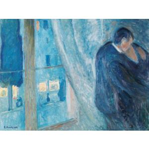 絵画 アート額絵 世界の名画 ムンク「窓辺のキ...の詳細画像3