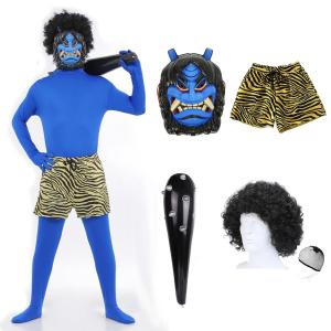 節分 コスプレ 赤鬼 青鬼 鬼のお面 全身タイツ 豆まき