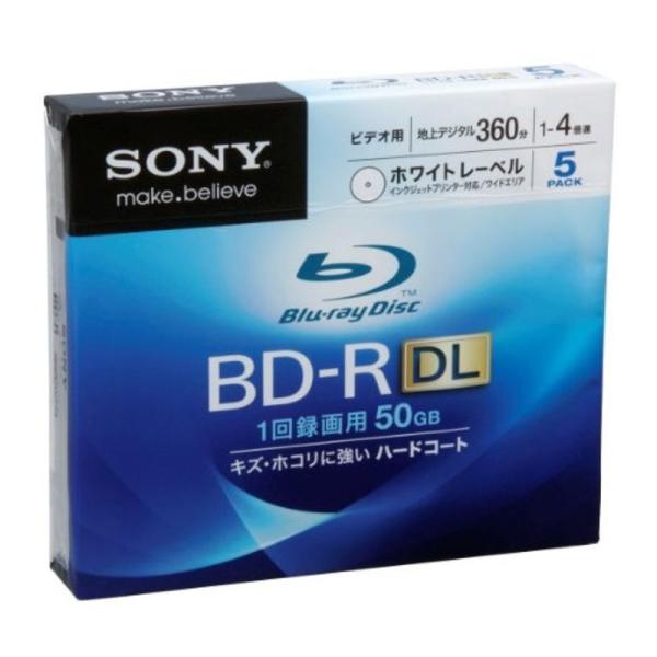 SONY ビデオ用BD-R 追記型 片面2層50GB 4倍速 ホワイトプリンタブル 5枚パック 5B...