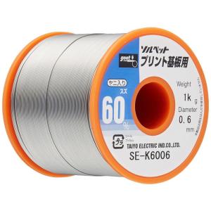 goot(グット) 鉛入りはんだ Φ0.6mm スズ60%/鉛40% 1Kgリール巻 ヤニ入り SE-K6006 日本製｜jiatentu2