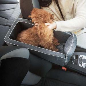 ペットクッション付きの新しいペットの犬と猫の車シートカバー犬用カーシートクッションボックス 小型犬と猫のペットのドライビングパッド 防水滑り｜jiatentu2