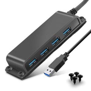 USB3.0 ハブ 4ポート、5Gbps 超高速ハブデスクトップ/コンピュータ/パソコン/デスクエッジ用 丈夫な調節可能なフック&ループ付き｜jiatentu2