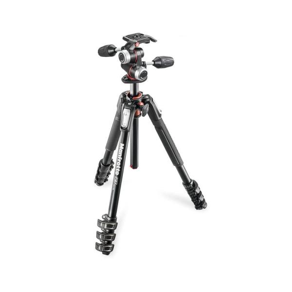 Manfrotto プロ三脚 190シリーズ アルミ 4段 + RC2付3Way雲台キット MK19...