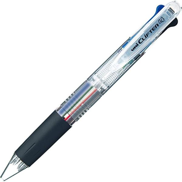 三菱鉛筆 4色ボールペン クリフター 0.7 透明 10本 SE4354.T