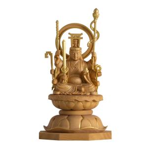 仏像 聖観音像 蓮台付 高村光雲原型 銅製 幅8×奥行8×高さ24cm t21-07