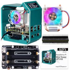 GeeekPi ミニタワー UPS キット Raspberry Pi ICE タワー クーラー PWM RGB ファン Raspberry｜jiatentu2