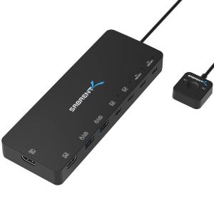 SABRENT usb Type-c kvm スイッチ、Power Delivery対応、2ポート入力、5ポート出力、２つの電力供給60 W｜jiatentu2