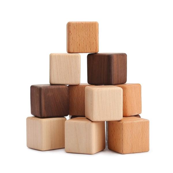 Mamimami Home 積み木 立方体 図形キューブ 立体 木製 ブロック 大きい 安全無塗装 ...