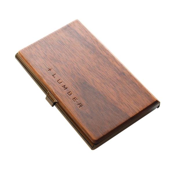 +LUMBER by Hacoa CARD CASE 重厚感のあるステンレス素材と銘木をあわせた木製...