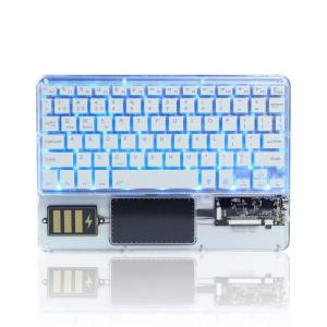 Bluetooth キーボード ipad用 タブレット用 スマホ用 透明 マルチペアリング３台 タッチパッド付き バックライト付き USB充｜jiatentusa