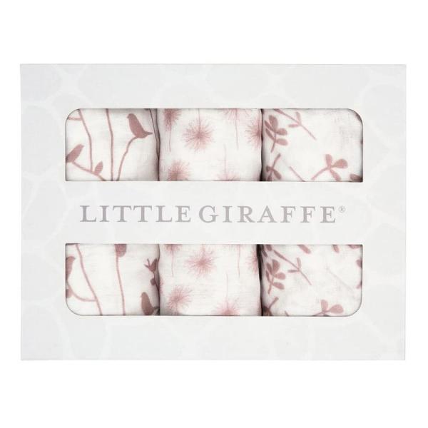 Little Giraffe リトルジラフ Muslin Swaddle Blankets 3-Pa...