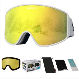 OUTDOOR SPARTA スキー板スキーゴーグルOTG、磁気分解可能高精細レンズ/曇り防止/100%UV 400保護/フレームなし、二重｜jiatentusa