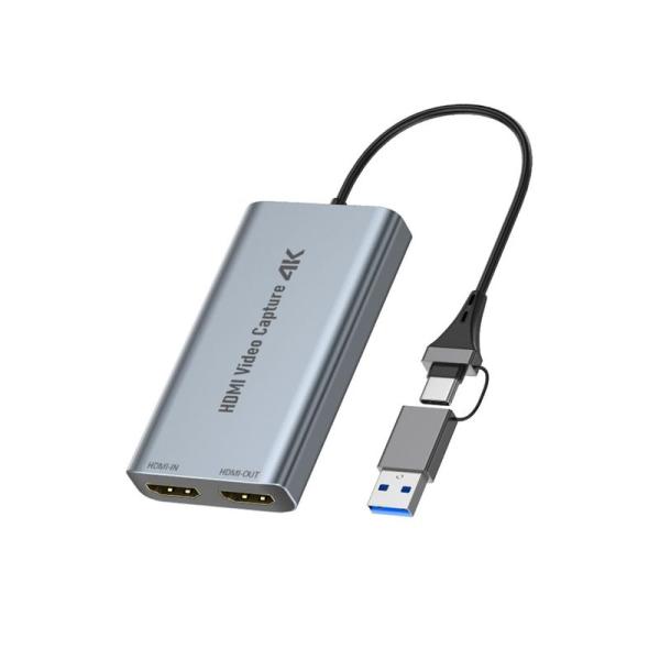 C.AMOUR 4K キャプチャーボード HDMI パススルー 2in1 タイプc USB ビデオ ...