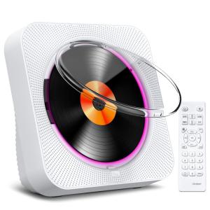 Gueray CDプレーヤー 卓上置き式 Bluetooth5.1 cdプレイヤー スピーカー内蔵 多機能 FM/USB/AUX/TFカード｜jiatentusa