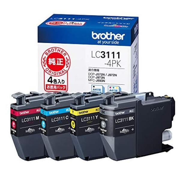 brother純正インクカートリッジ4色パック LC3111-4PK 対応型番:DCP-J987N、...
