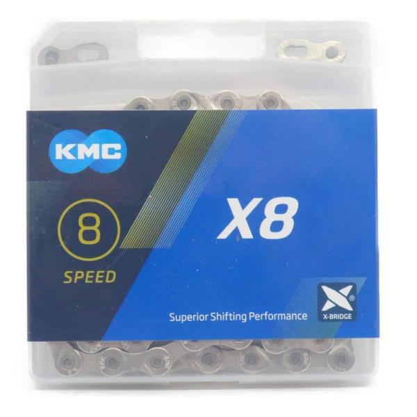 KMC X8 チェーン 8速/8S/8スピード用 silver（シルバー）114Links 並行輸入...