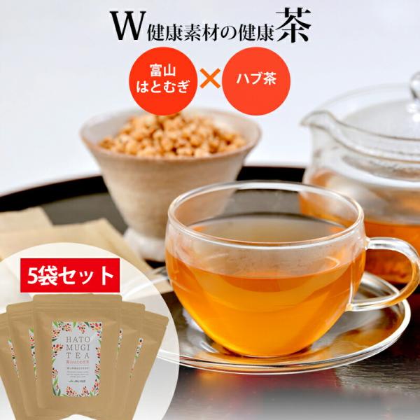富山 はとむぎ茶 ティーバッグ  32包入(1袋) ×5袋 ノンカフェイン 健康茶 国産 ハトムギ ...