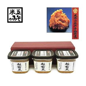 贈答 ギフト 味噌 越前蔵 3個セット 化粧箱入 蔵出直送 大本山 永平寺御用達 こだわりの味噌 老舗 福井 米五｜jibamon